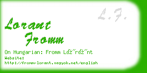 lorant fromm business card